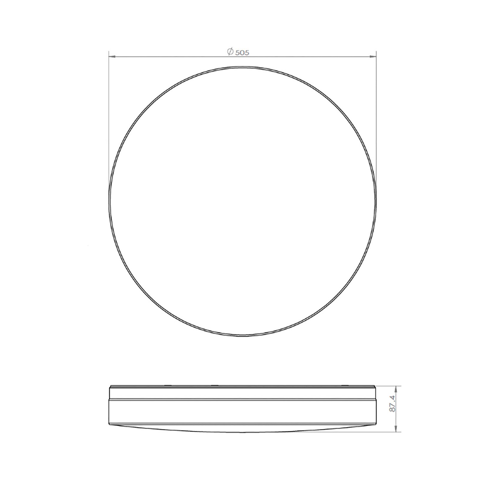 Prios Wynion LED-Deckenlampe CCT DIP-Schalter 50cm