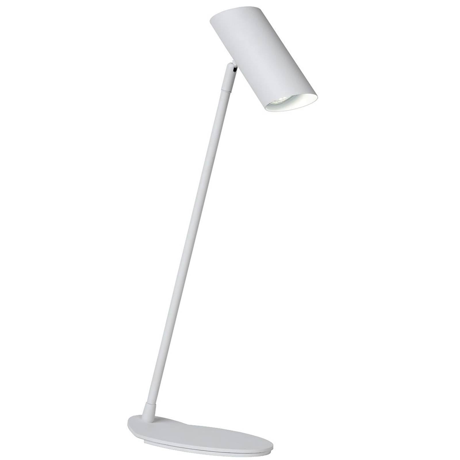 Lucide White Hester desk lamp made of metal, for Workroom / Office, metal, GU10, 7 W, W: 12 cm, H: 53 cm