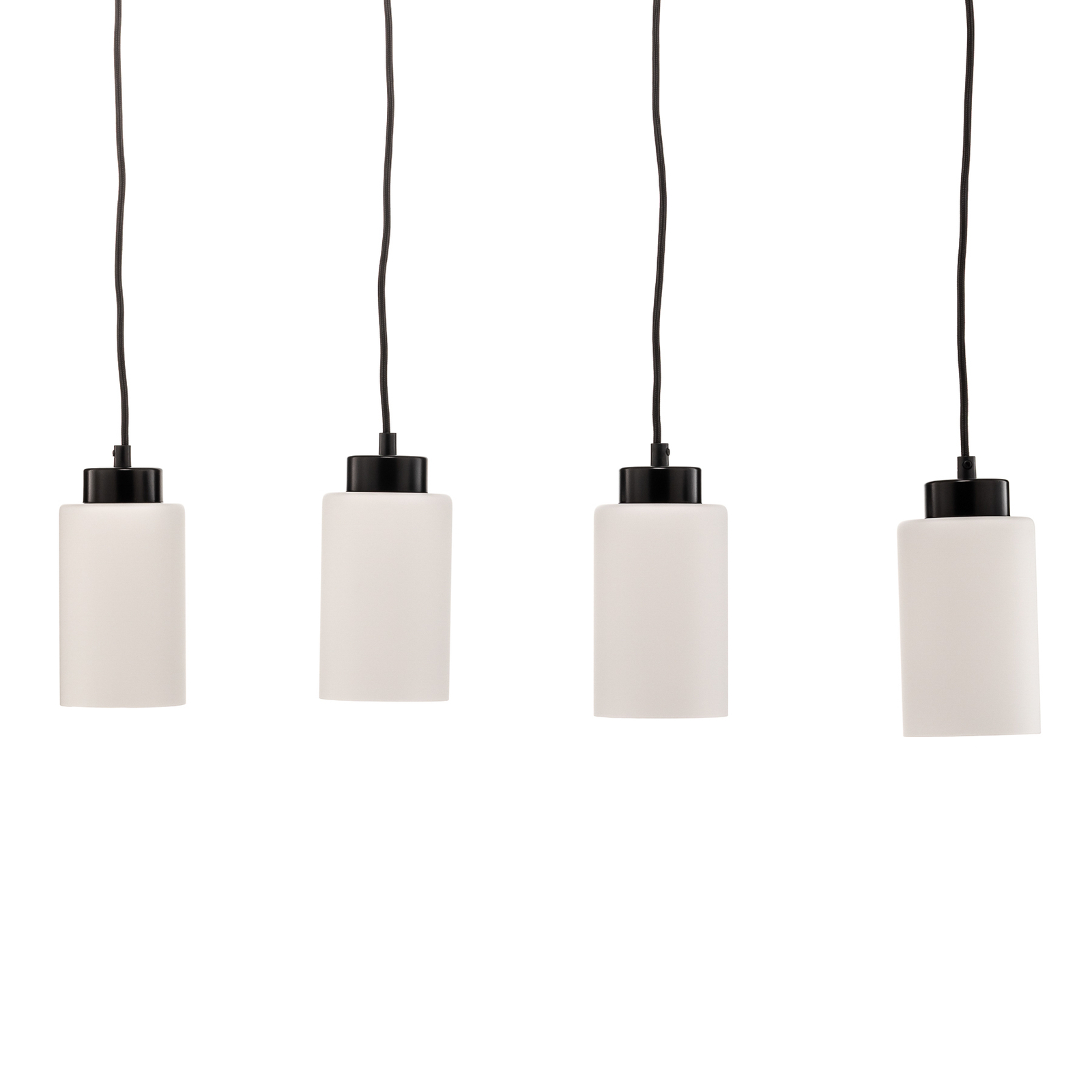 Vitrio pendant light, 4-bulb, long, black/white