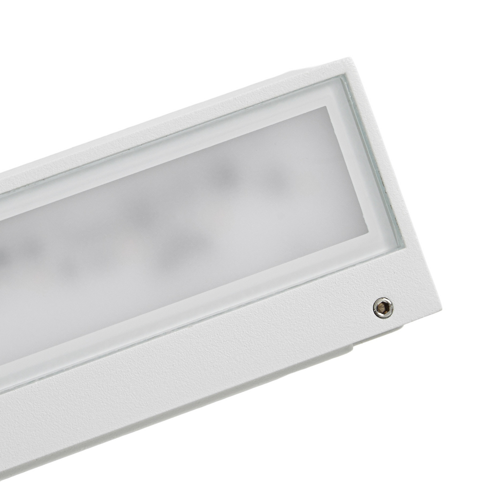 Lampa de perete pentru exterior Lengo cu LED, 25 cm, albă, lumină orientată în