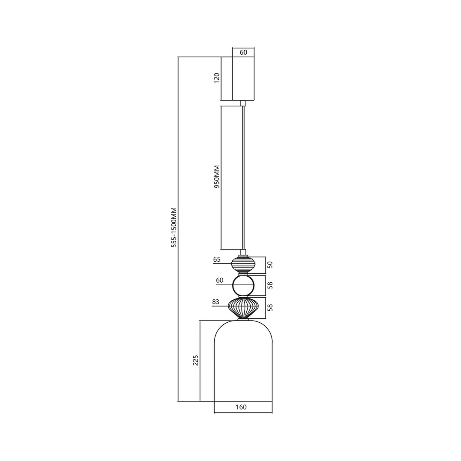 Lampa wisząca ARTe LED, szklany klosz, niebieska, Ø 16 cm, 12 W