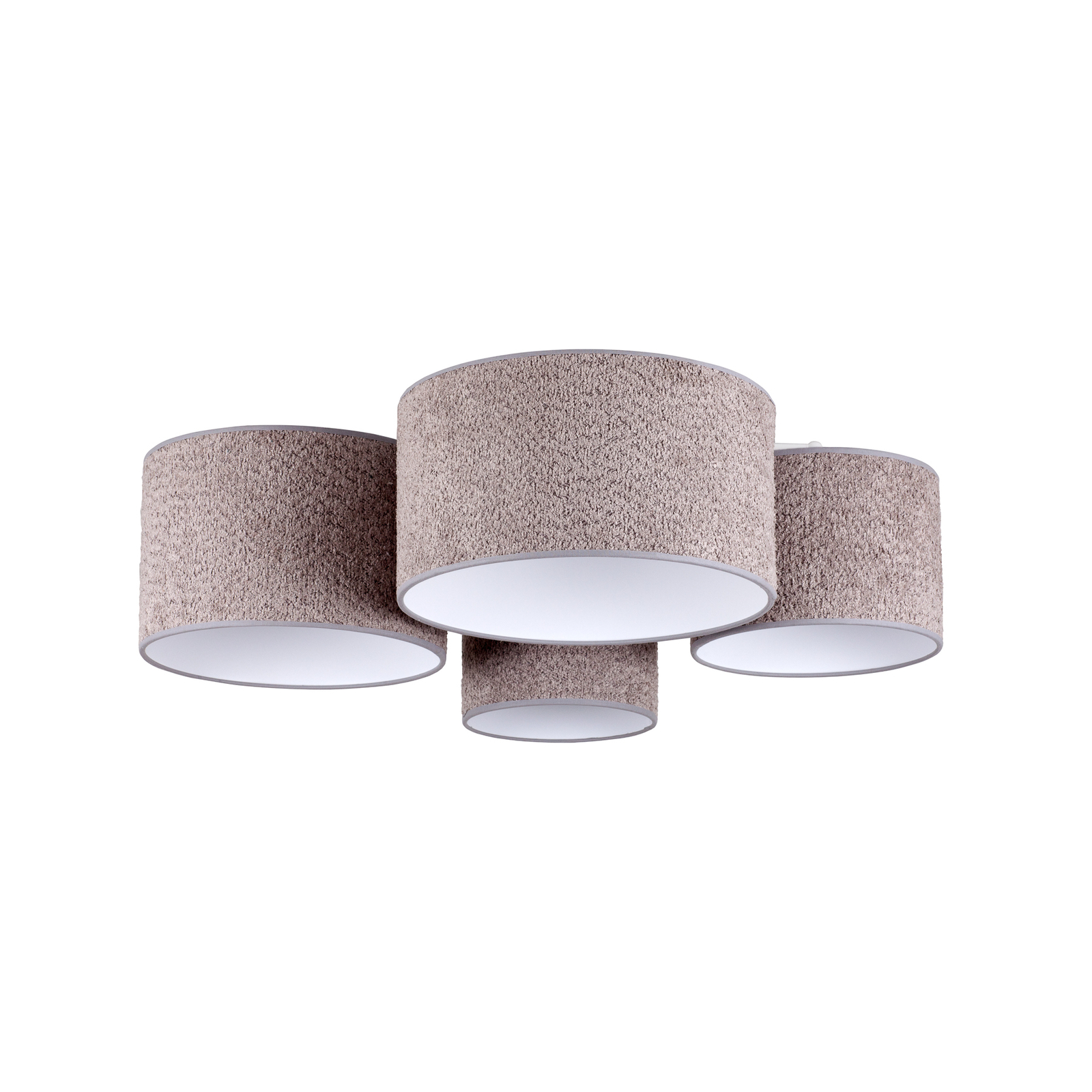 Bouclé ceiling light with 4 lampshades, grey