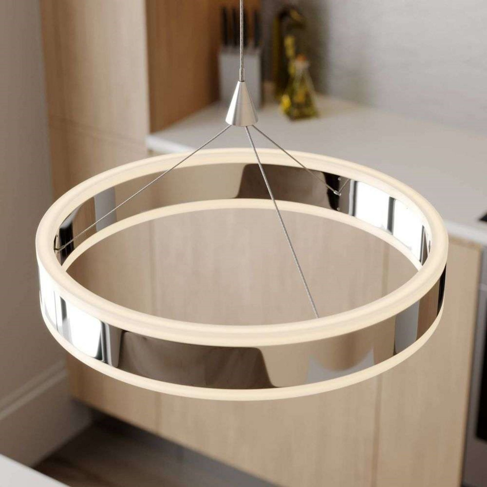 Lyani Hanglamp L85 Chrome/White - Lucande