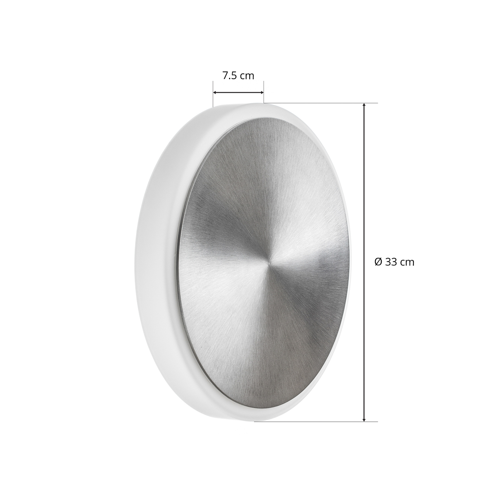 BANKAMP Button LED wall light 33 cm aluminium