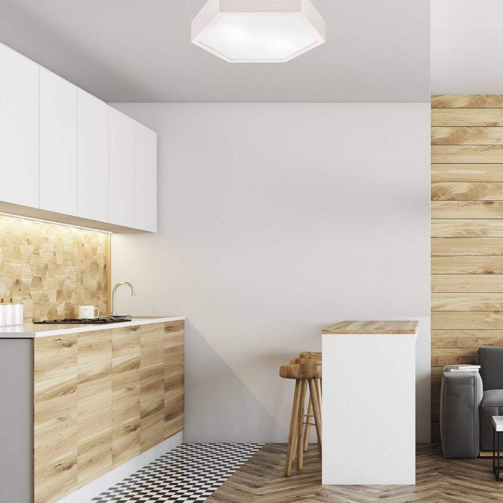 Hagen Deckenleuchte White Pine Wood - Envostar