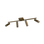 Faretto da soffitto Dara, lunghezza 66 cm, metallo color platino, a 4 luci.