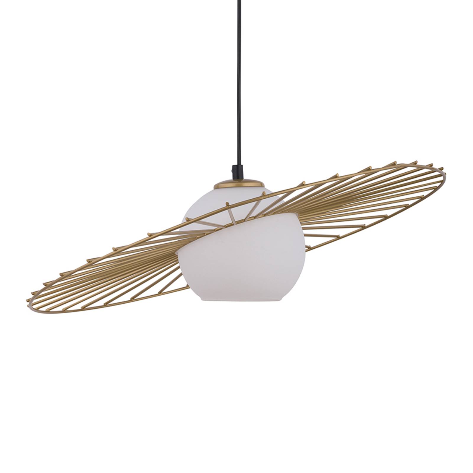 Hänglampa Sol 1, ett glas med guldkrans