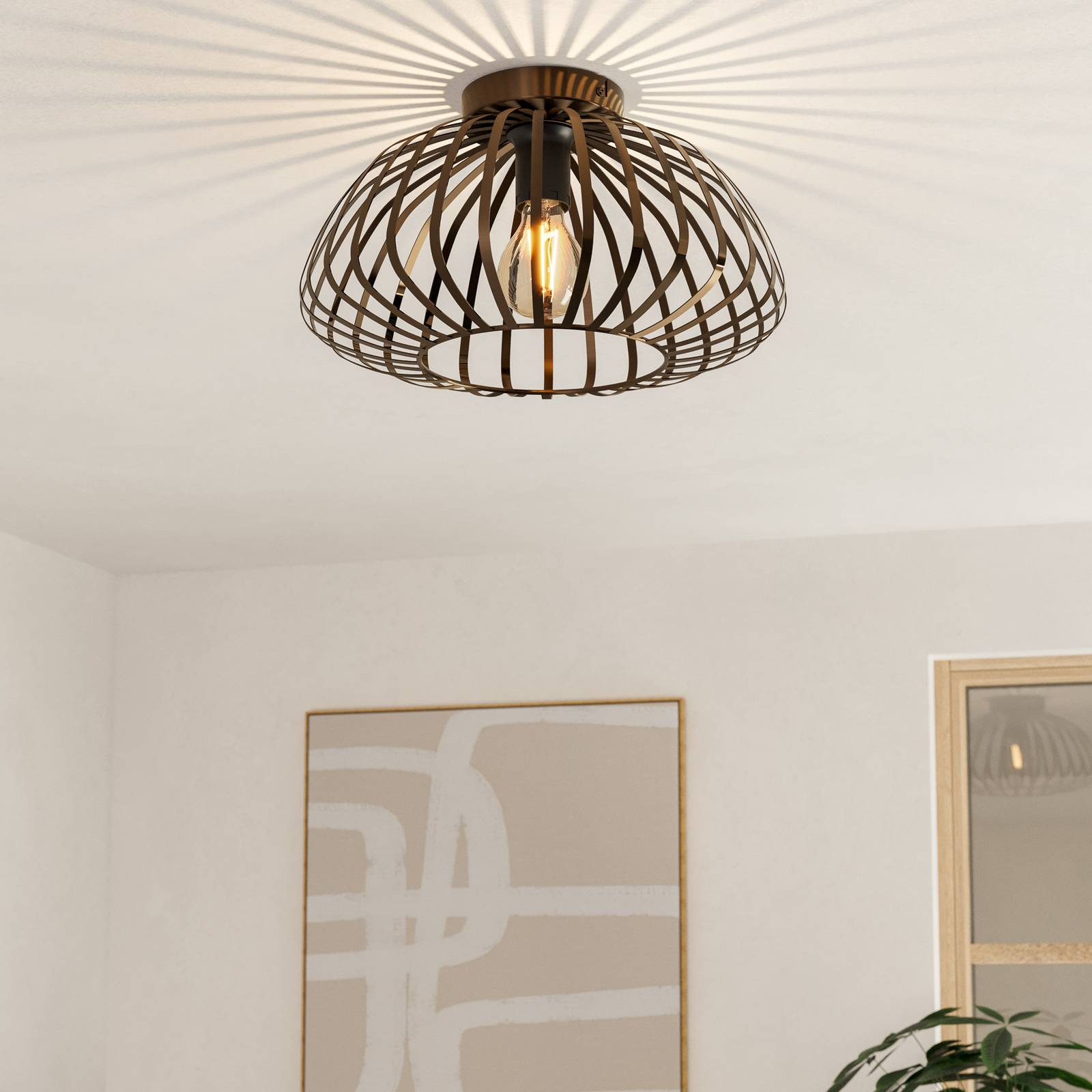  Eglo Eglo Espinal Ceiling Light, Brushed Bronze, ø 39 Cm, Metal E27 