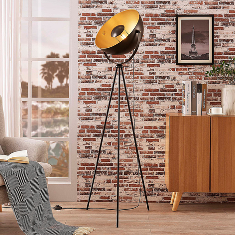 Black-golden tripod floor lamp Meline