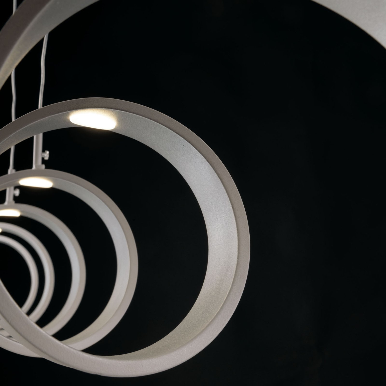 LED-Hängeleuchte Helix, weiß-silber