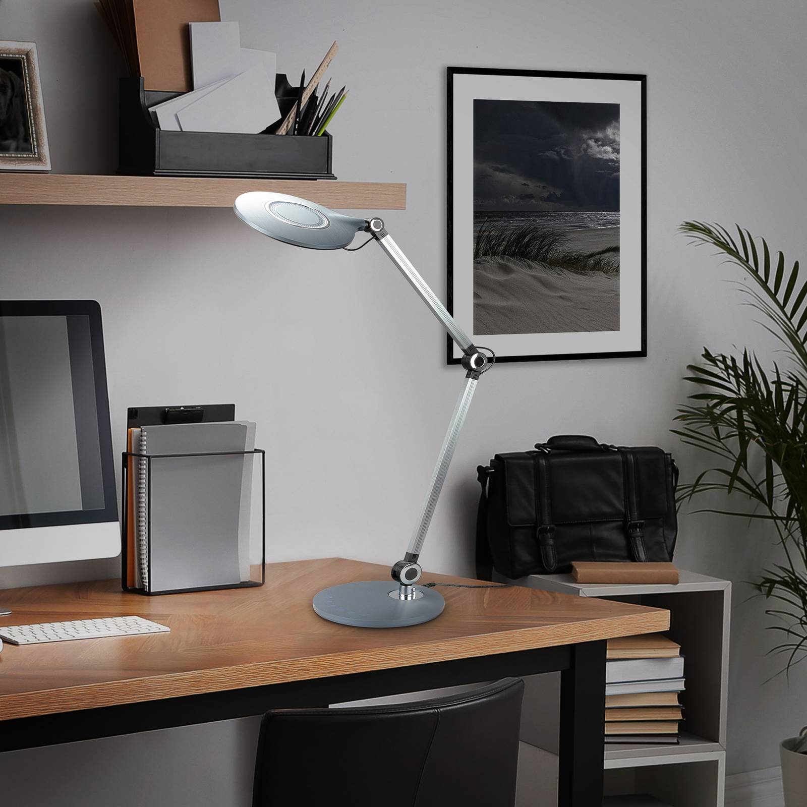 briloner lampe de bureau led office, anthracite, cct