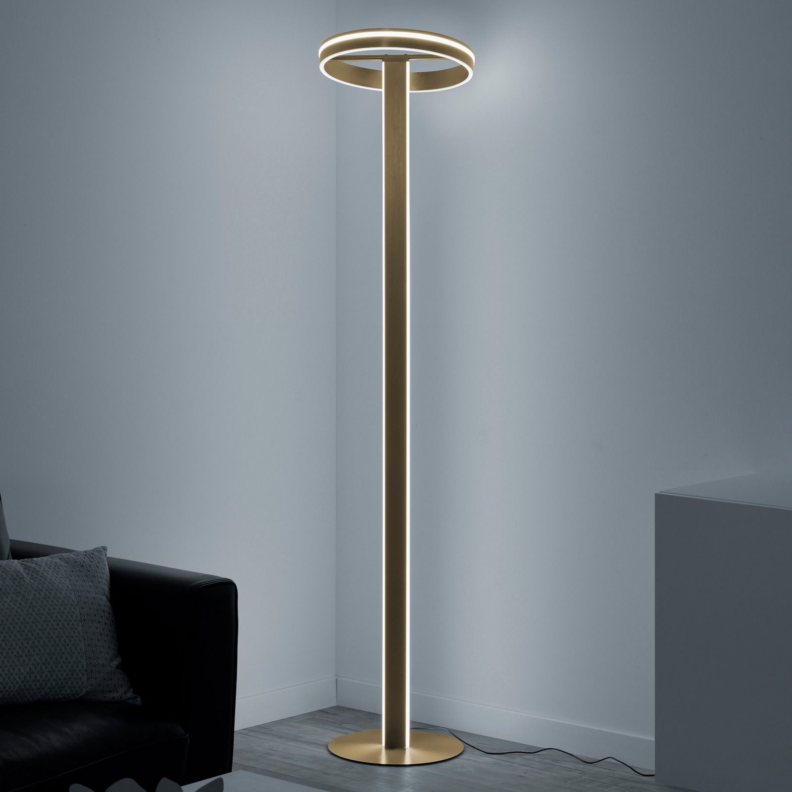 Paul Neuhaus Q-VITO LED floor lamp, matt brass