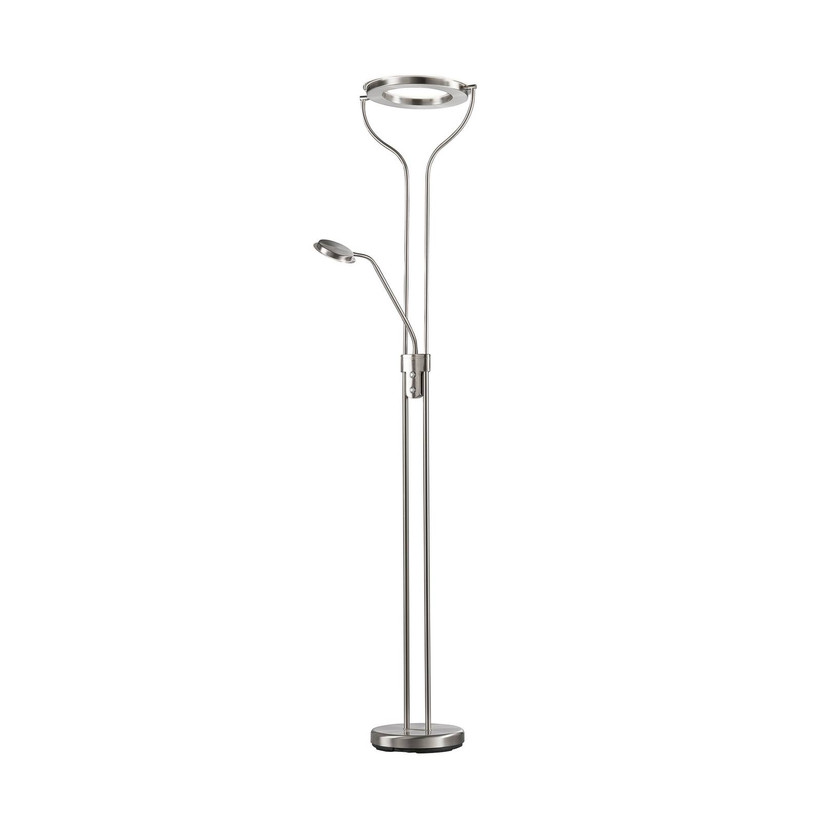 LED-Stehlampe Davos, nickelfarben, Höhe 180 cm, 2-flg., CCT