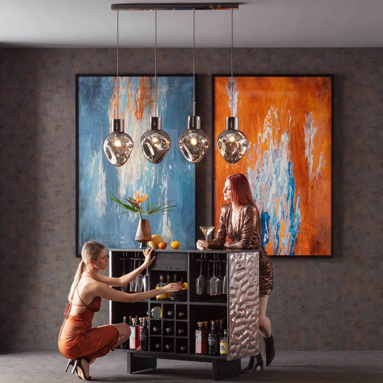 Kare pakabinamas šviestuvas „Supernova“, dūminė pilka spalva, 110 cm, E27 Kare pakabinamas šviestuvas „Supernova“, dūminė pilka spalva, 110 cm, E27