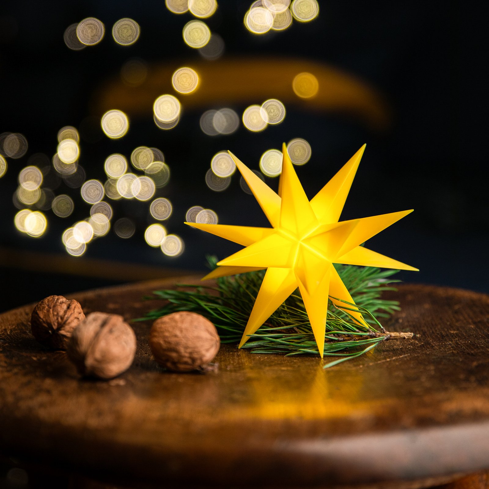 Sterntaler LED estrella IP44 18 puntas amarillo Ø 40 cm
