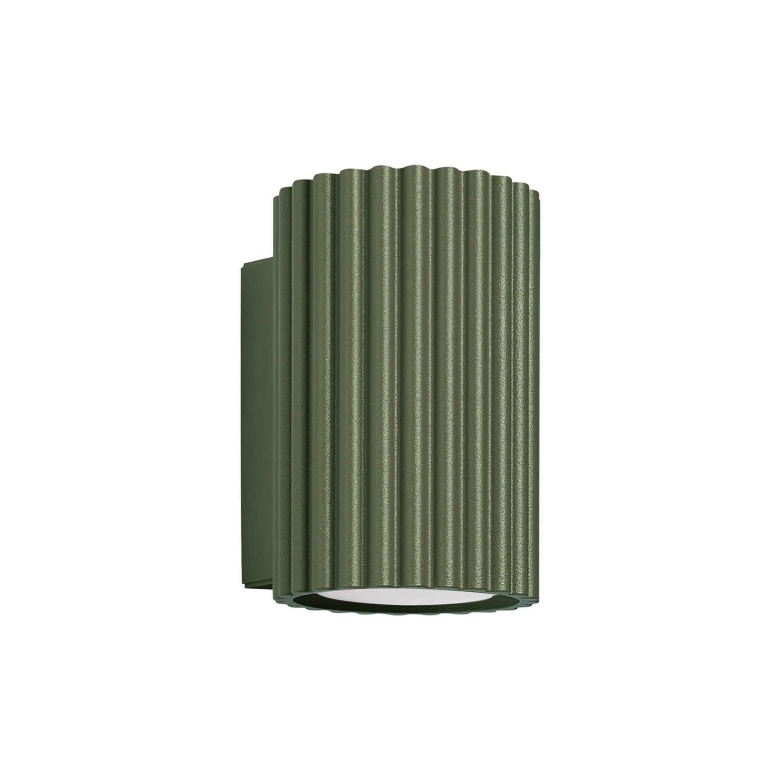 Aplique de pared ALORA, altura 10 cm, verde oliva, metal, 1 x GU10