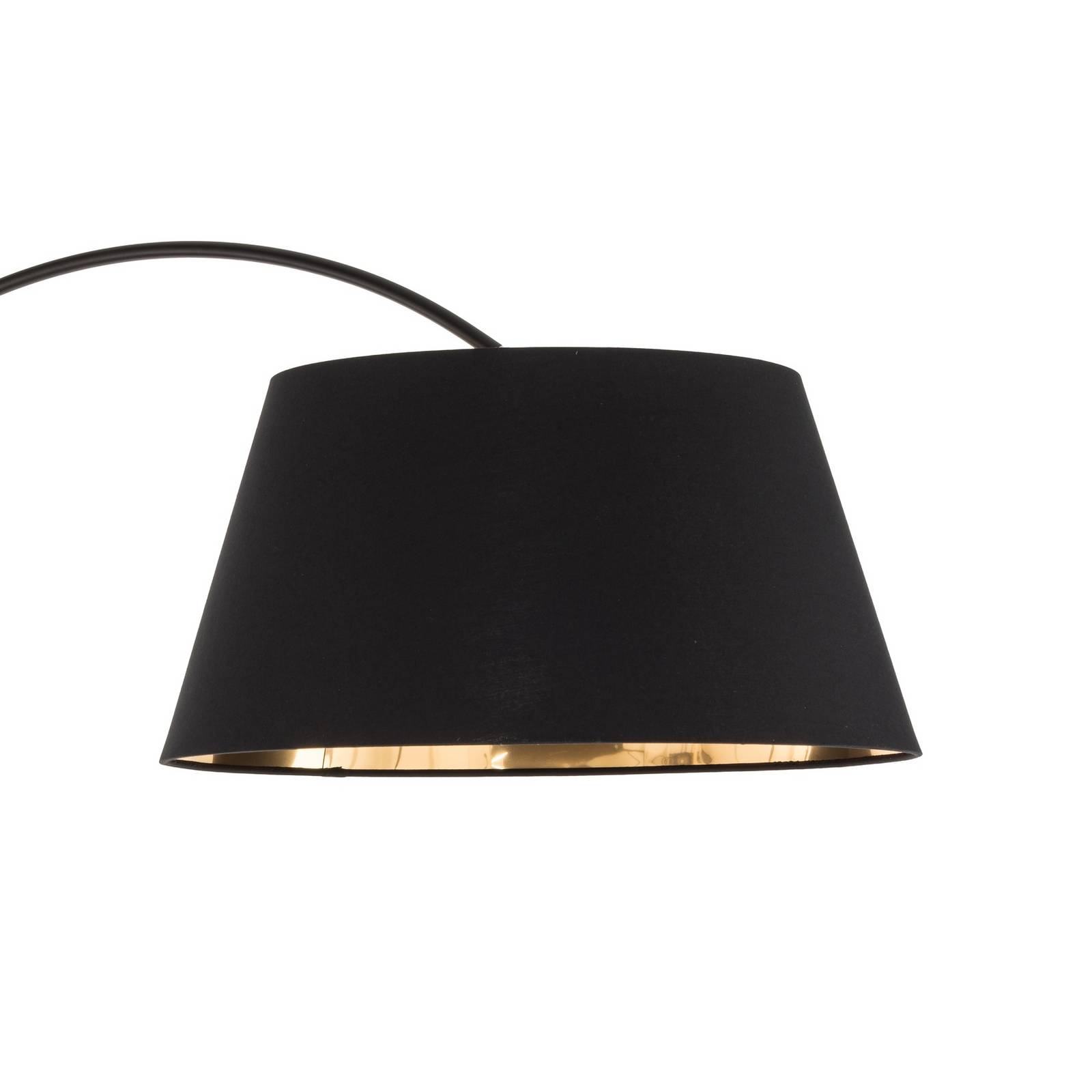 Lampa stojąca Lindby Esti, czarny/złoty, tkanina, wysokość 192cm