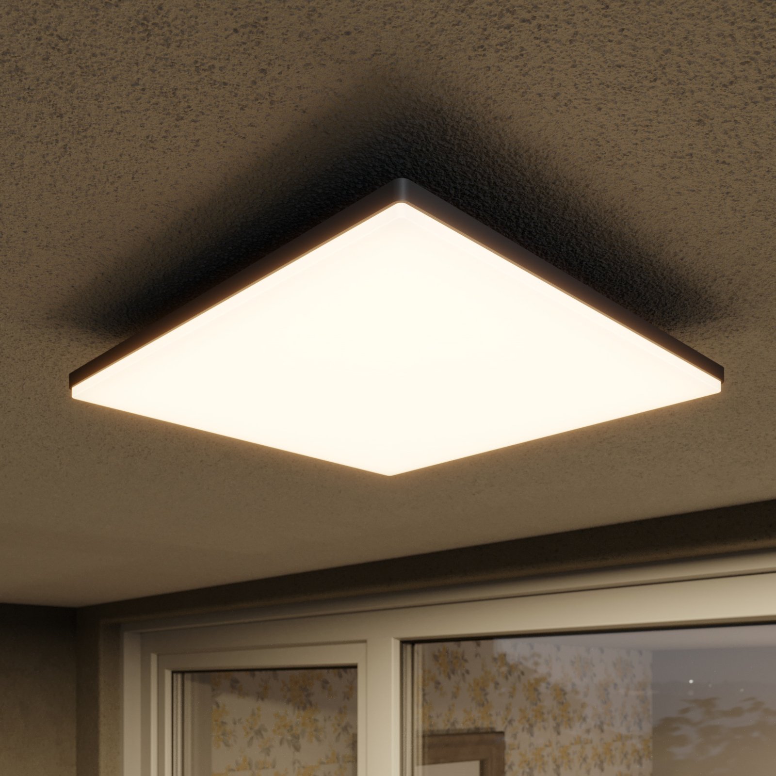 Vierkante LED plafondlamp Henni voor buiten
