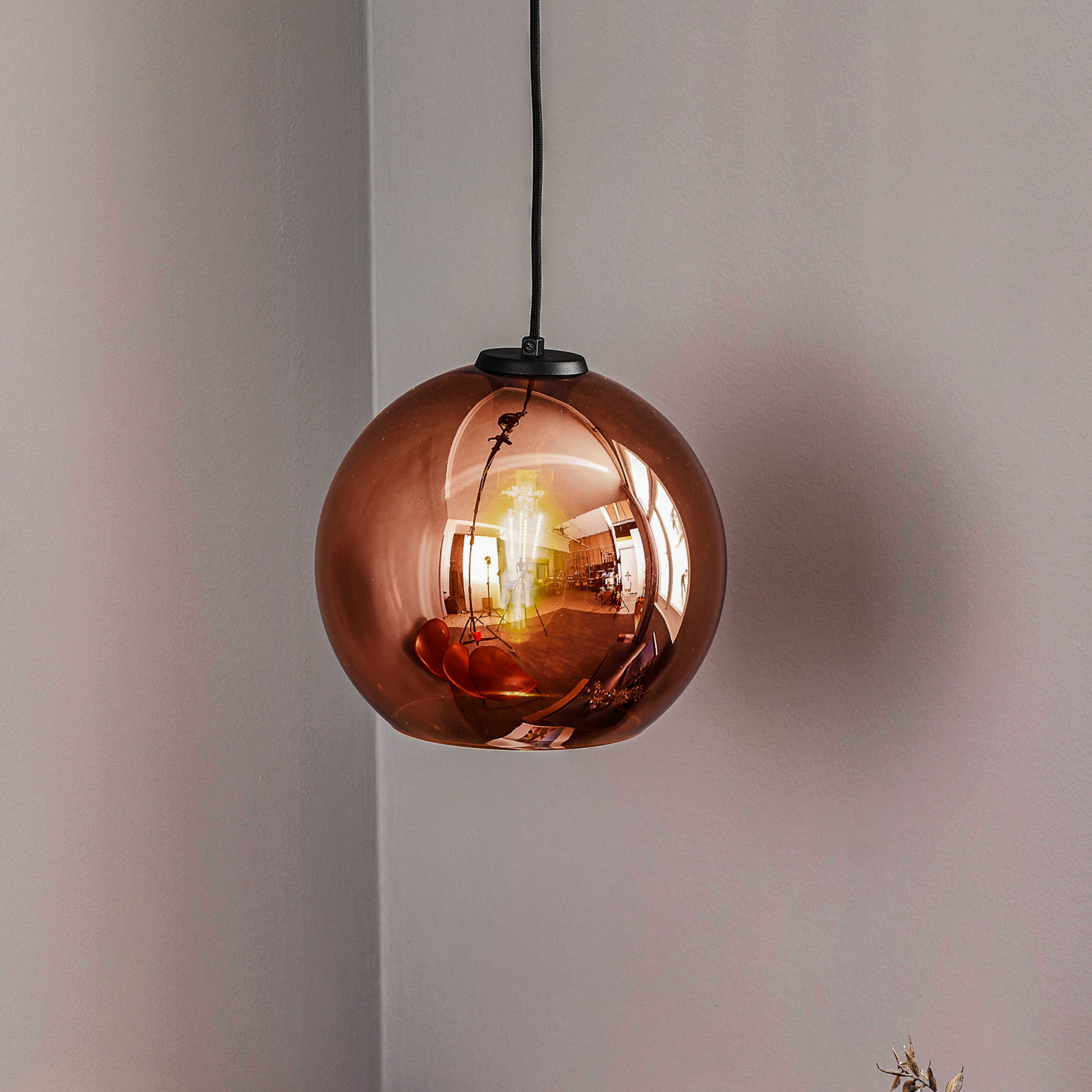 Hengelampe Polaris, speilglass, kobber