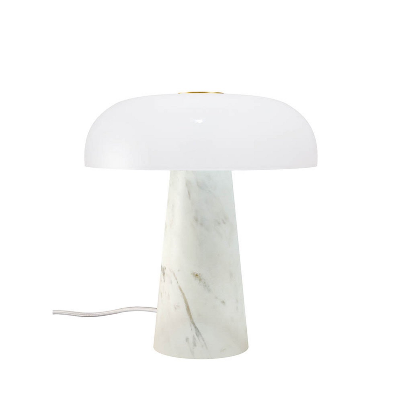 Λάμπα τραπεζιού Glossy, λευκή, ύψος 24 cm, μάρμαρο/γυαλί