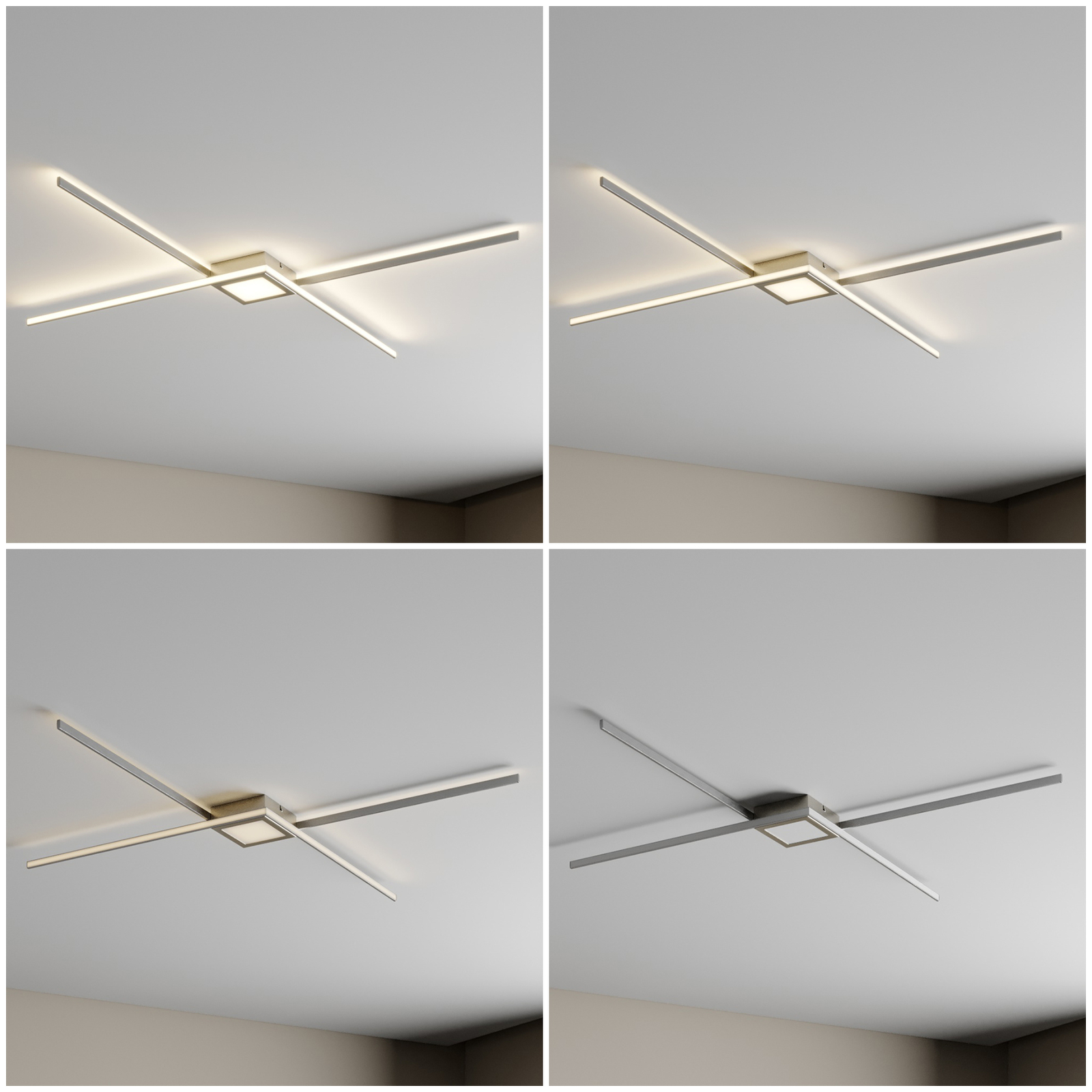 Lindby Makoto LED-Deckenleuchte, 3-stufig dimmbar
