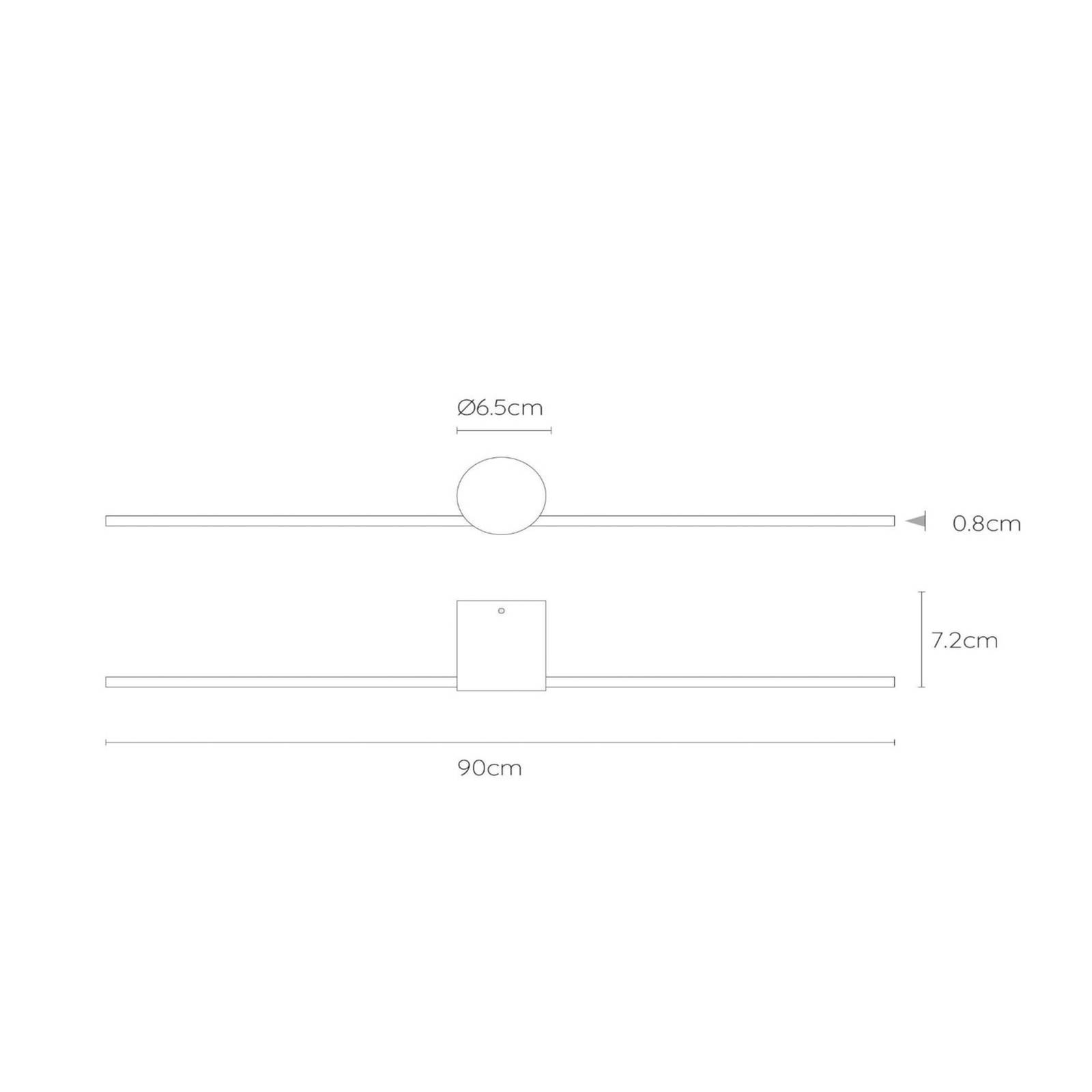 Kinkiet LED Mizar, 90 cm, czarny, IP44