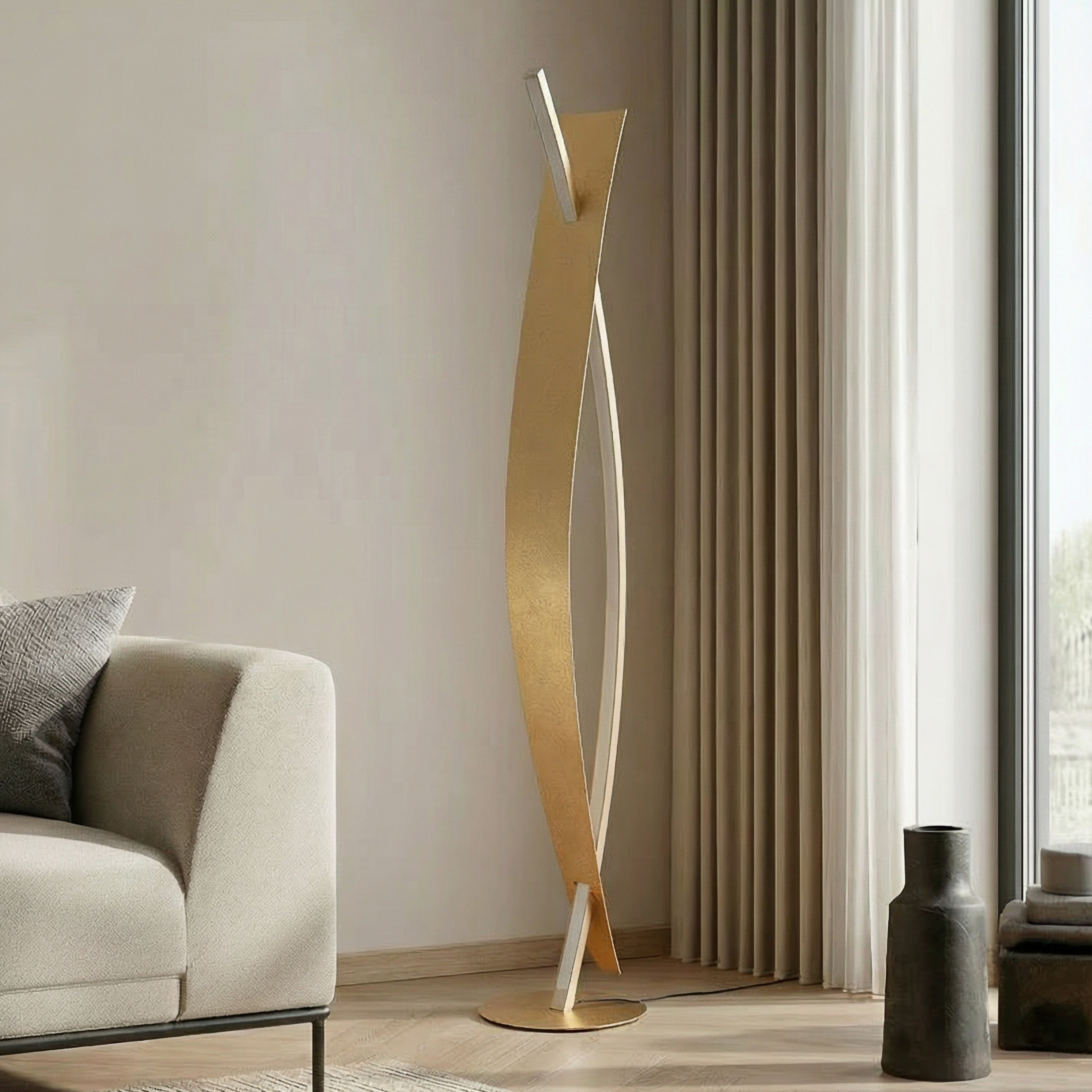 Marija Floor Lamp Gold/Silver - Lucande