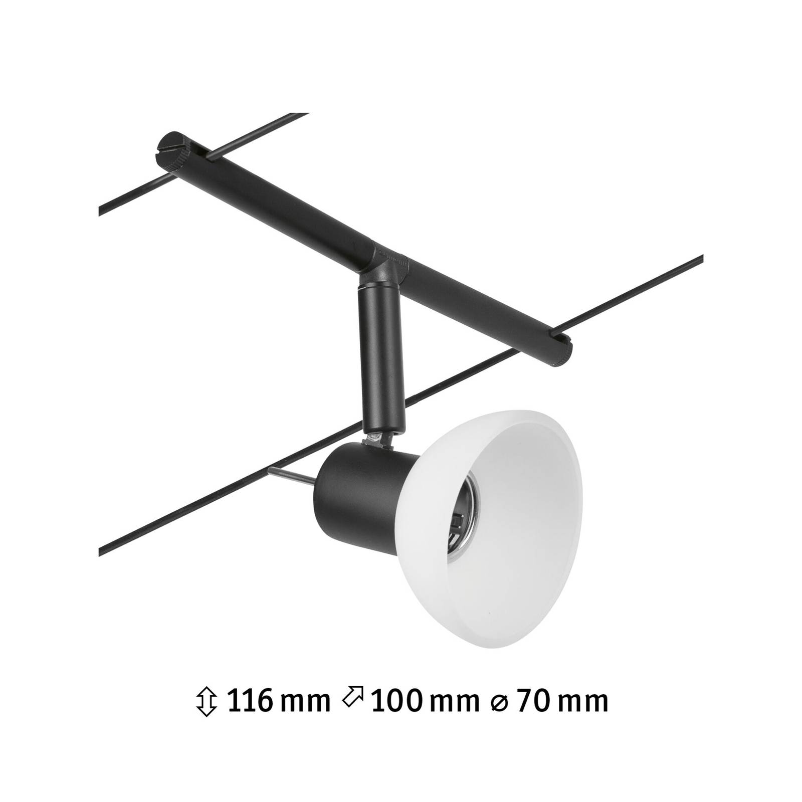 Paulmann Wire Sheela spot noir pour système câble