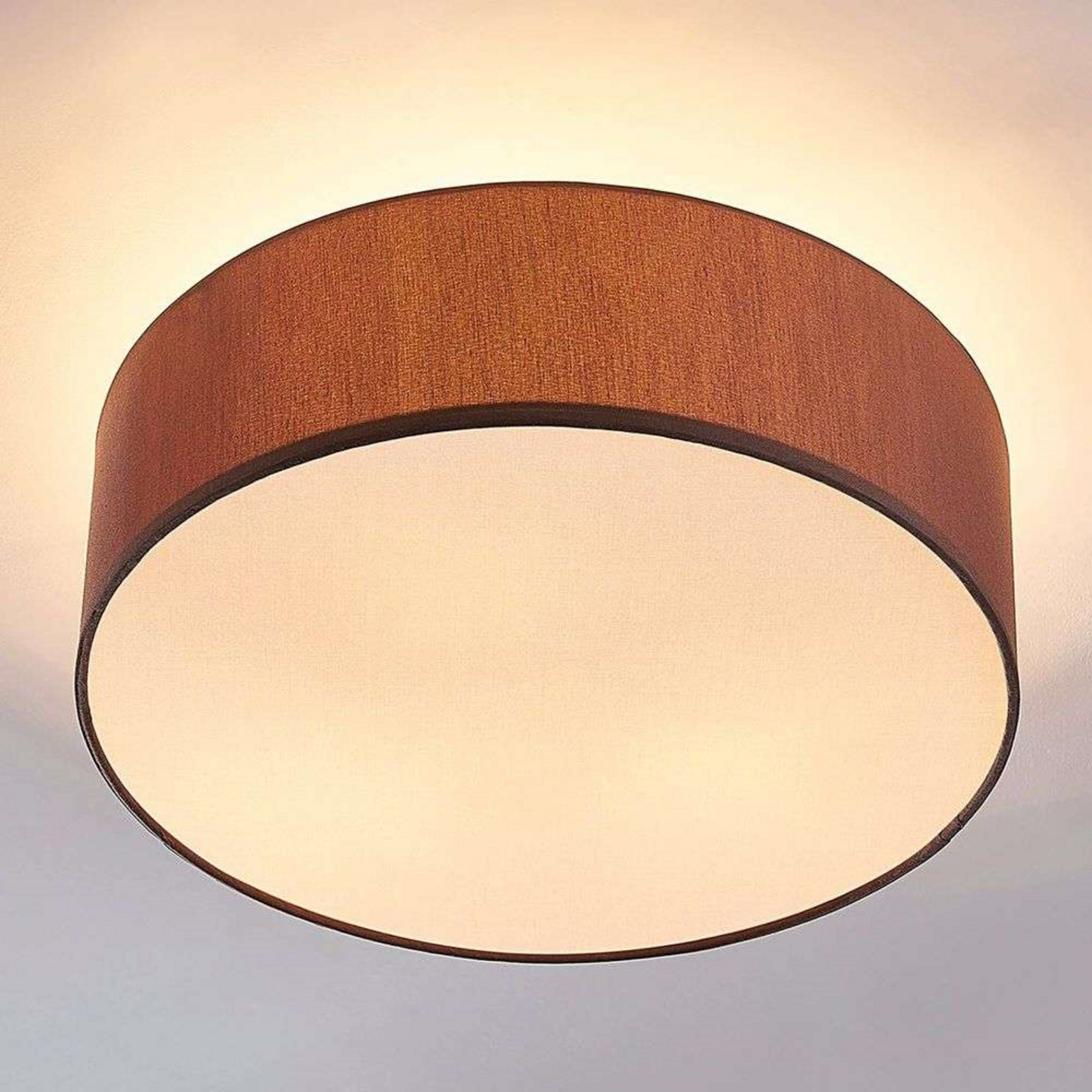 Sebatin Stropné Lampa Ø40 Brown/White/Nickel - Lindby