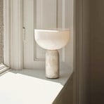 NEW WORKS Kizu LED rechargeable table lamp, beige, marble, dimmable