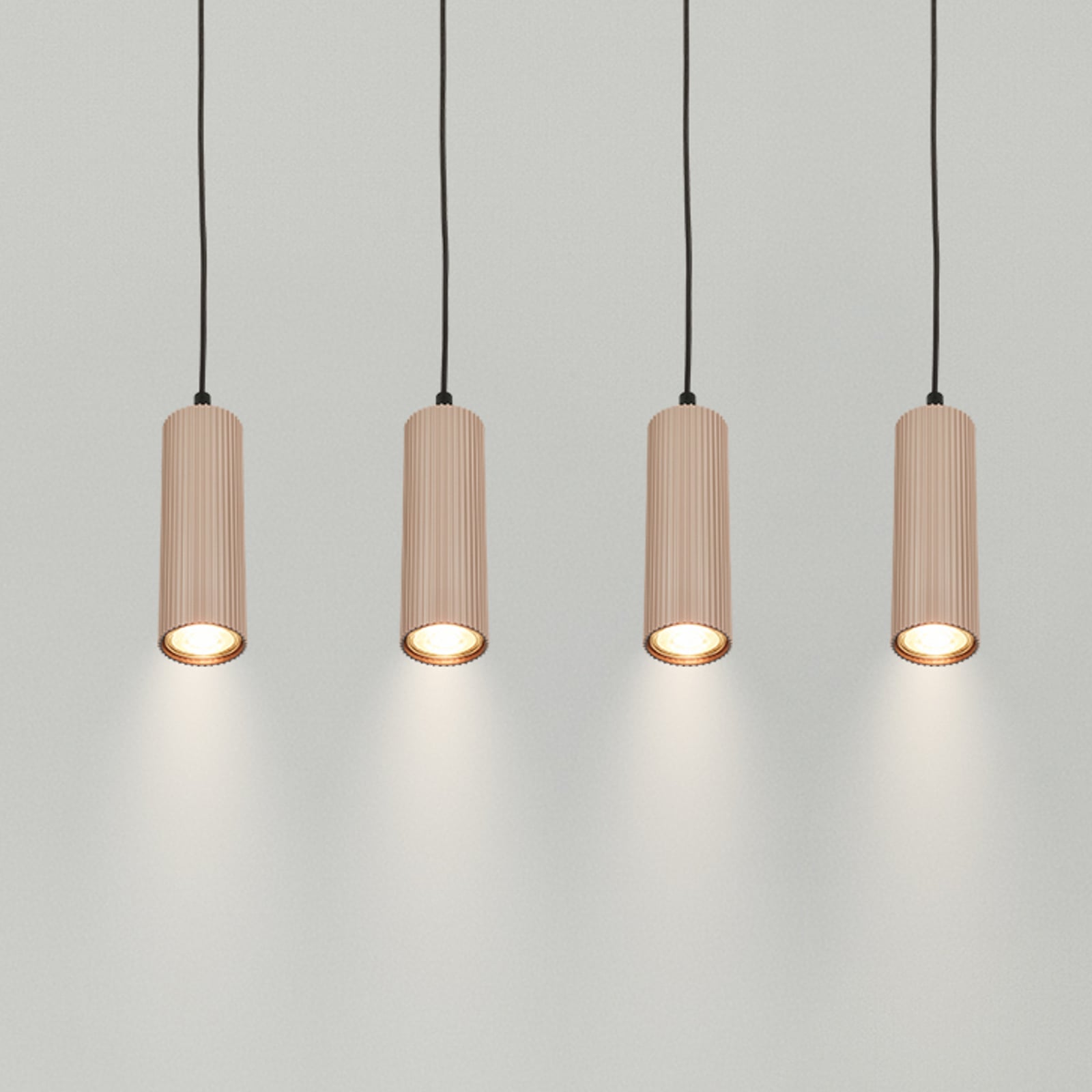 Suspension Ida, beige, à 4 lampes, longueur 76 cm, GU10 Suspension Ida, beige, à 4 lampes, longueur 76 cm, GU10