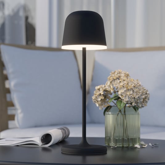 LED-Tischleuchte Mannera mit Akku, schwarz