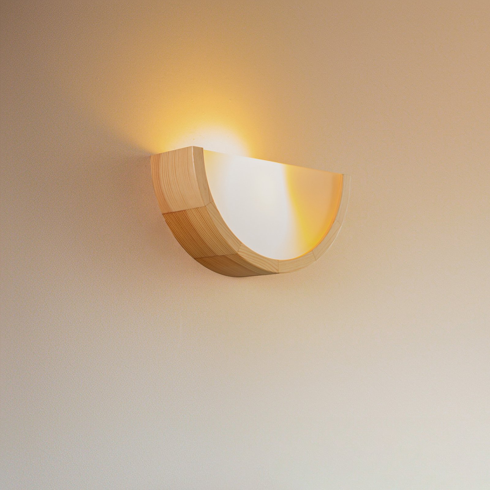 Envostar Kerio fali lámpa, 27,5 cm, natúr fenyő