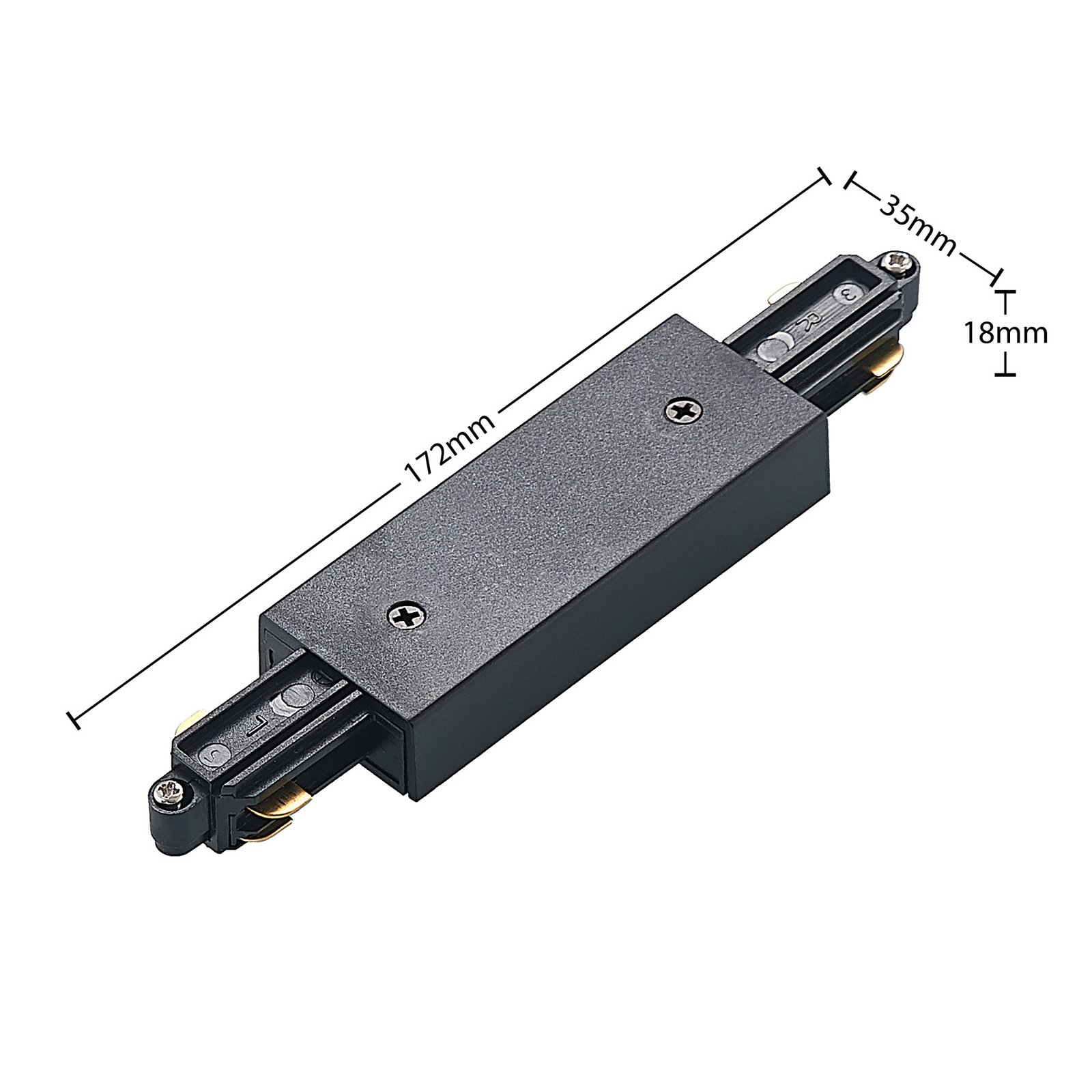 System szynowy Lindby Linaro, GU10, 4-punktowa, czarna, Ø 9 cm