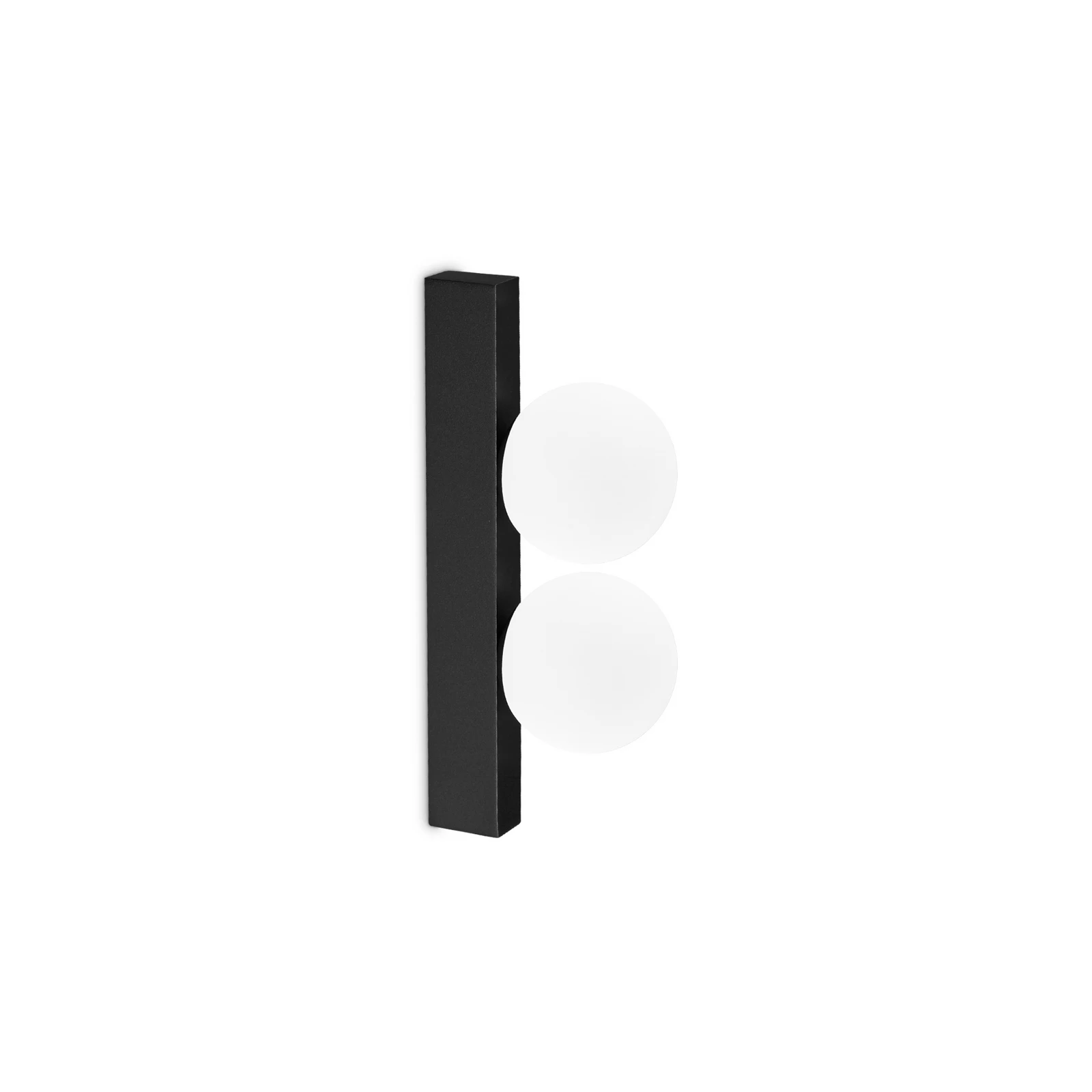 Ideal Lux Aplique de pared LED Ping Pong negro 2 luces de cristal opalino