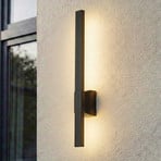 Lindby LED kültéri fali lámpa Sakari, fekete, alumínium, magasság 50 cm