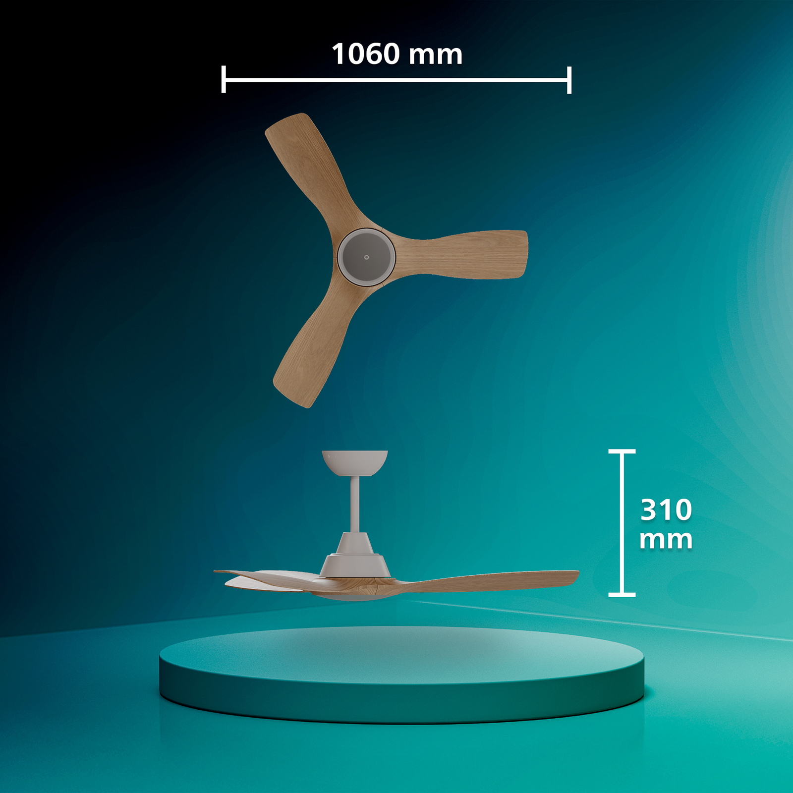 Wentylator LED Philips Olas, średnica 106 cm, brązowo-biały, CCT