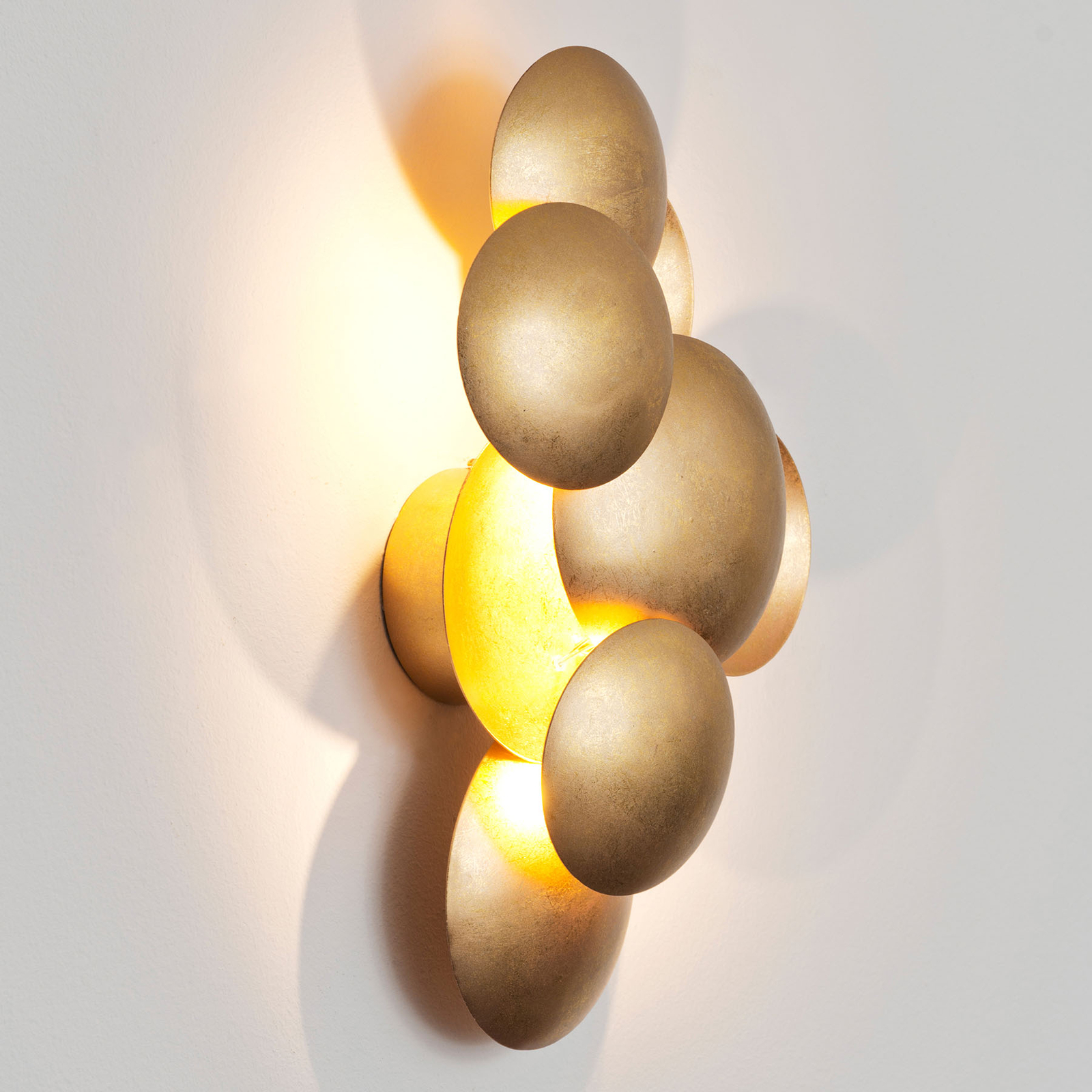 LED-seinävalaisin Bolladaria, 3-lamppuinen, kulta