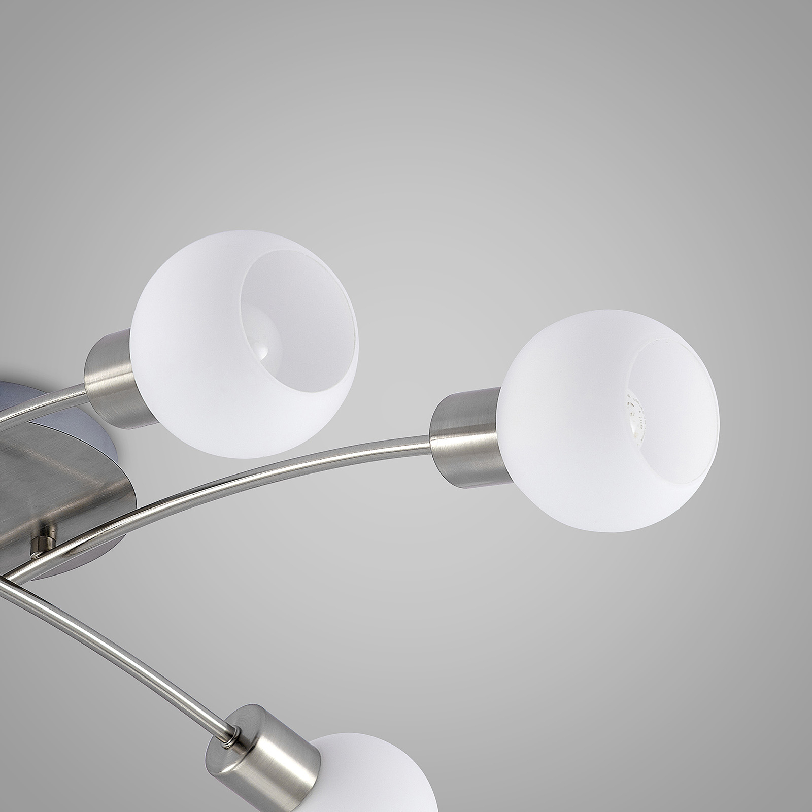 Lindby Agmar plafonieră LED, nichel, 6 becuri