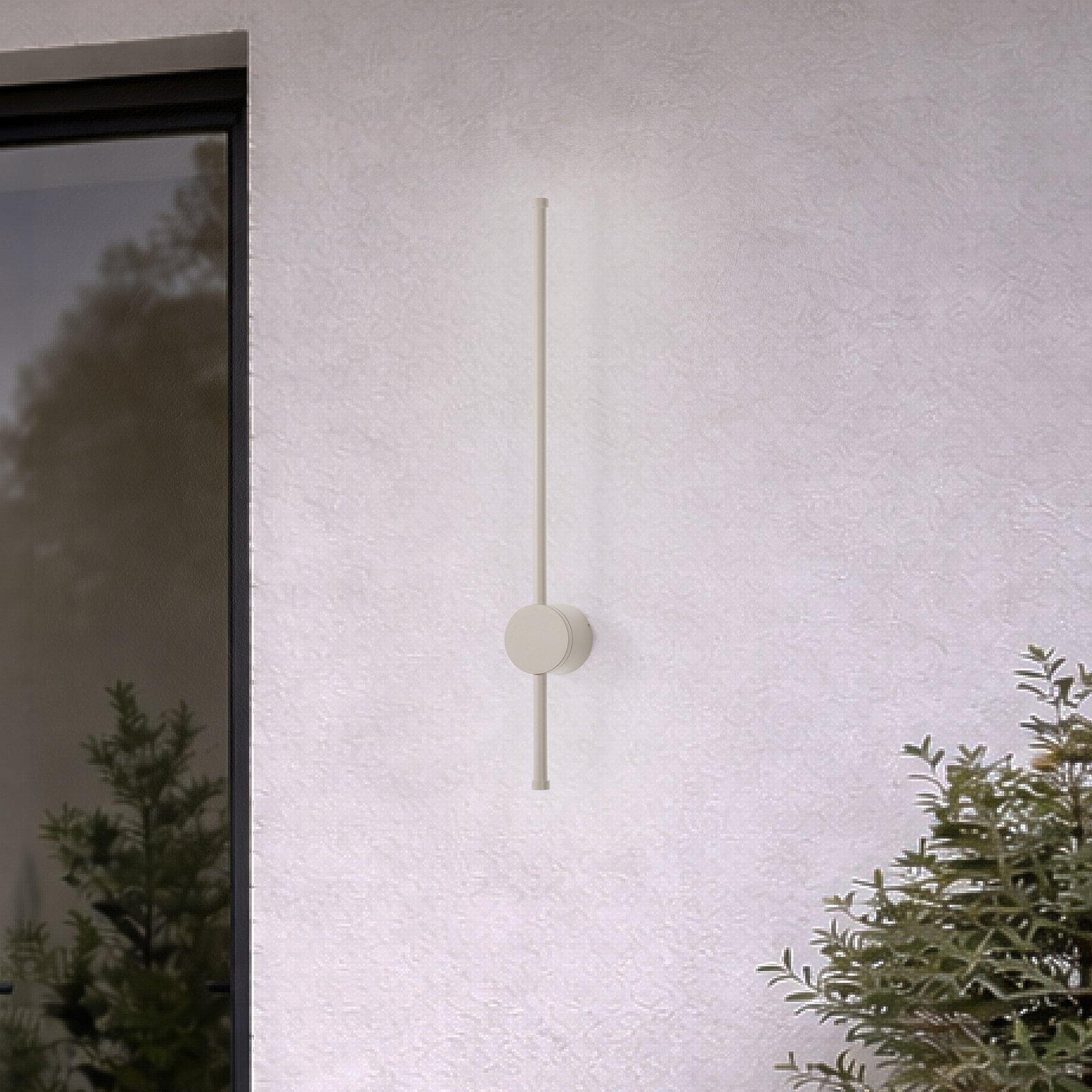 LED-Wandleuchte Orla S, sand, Aluminium, Höhe 65 cm