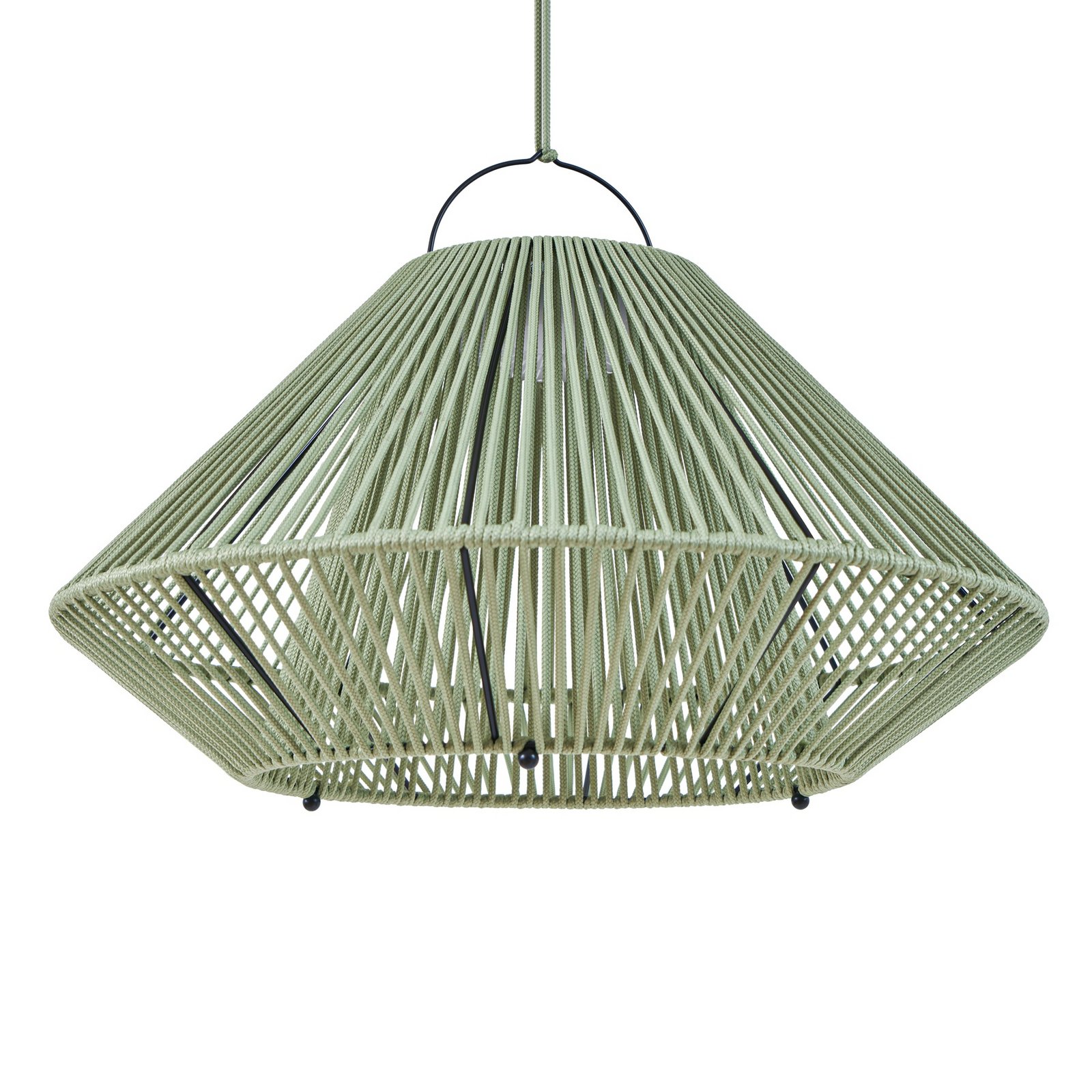 Austas LED-solcellelampe, Ø 50 cm, grøn, USB, IP54 - Lindby