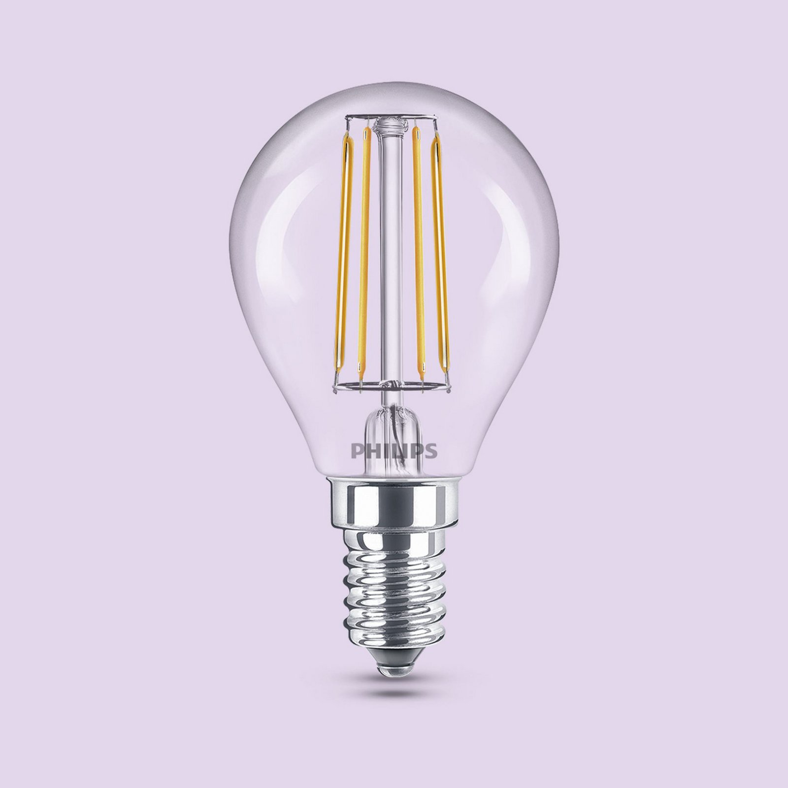 Philips LED-pære E14 P45 4,3W 470lm 2700K filament 6-pak