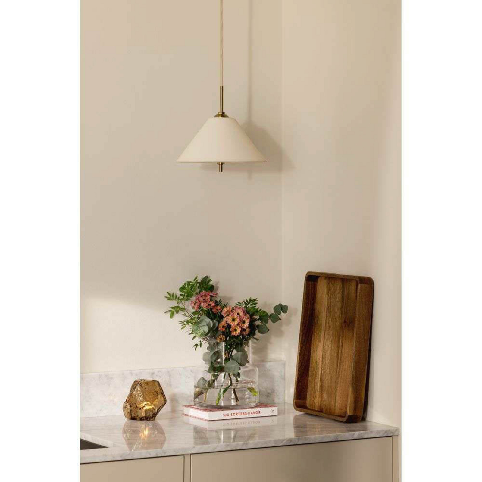 Globen Lighting Hängeleuchte IRIS, creme, Ø 25 cm