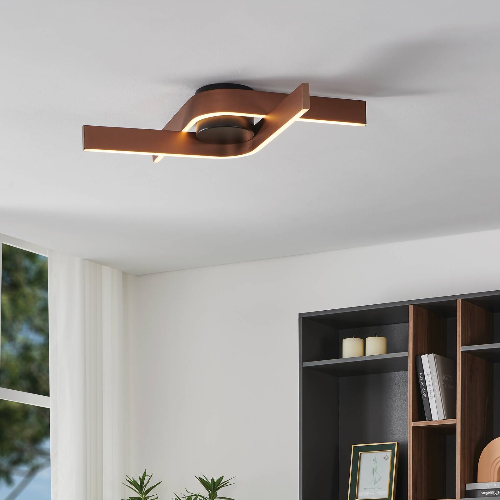  Eglo Eglo Folcino-z Led Smart Ceiling Light, Bronze-coloured, 64 Cm, Cct 