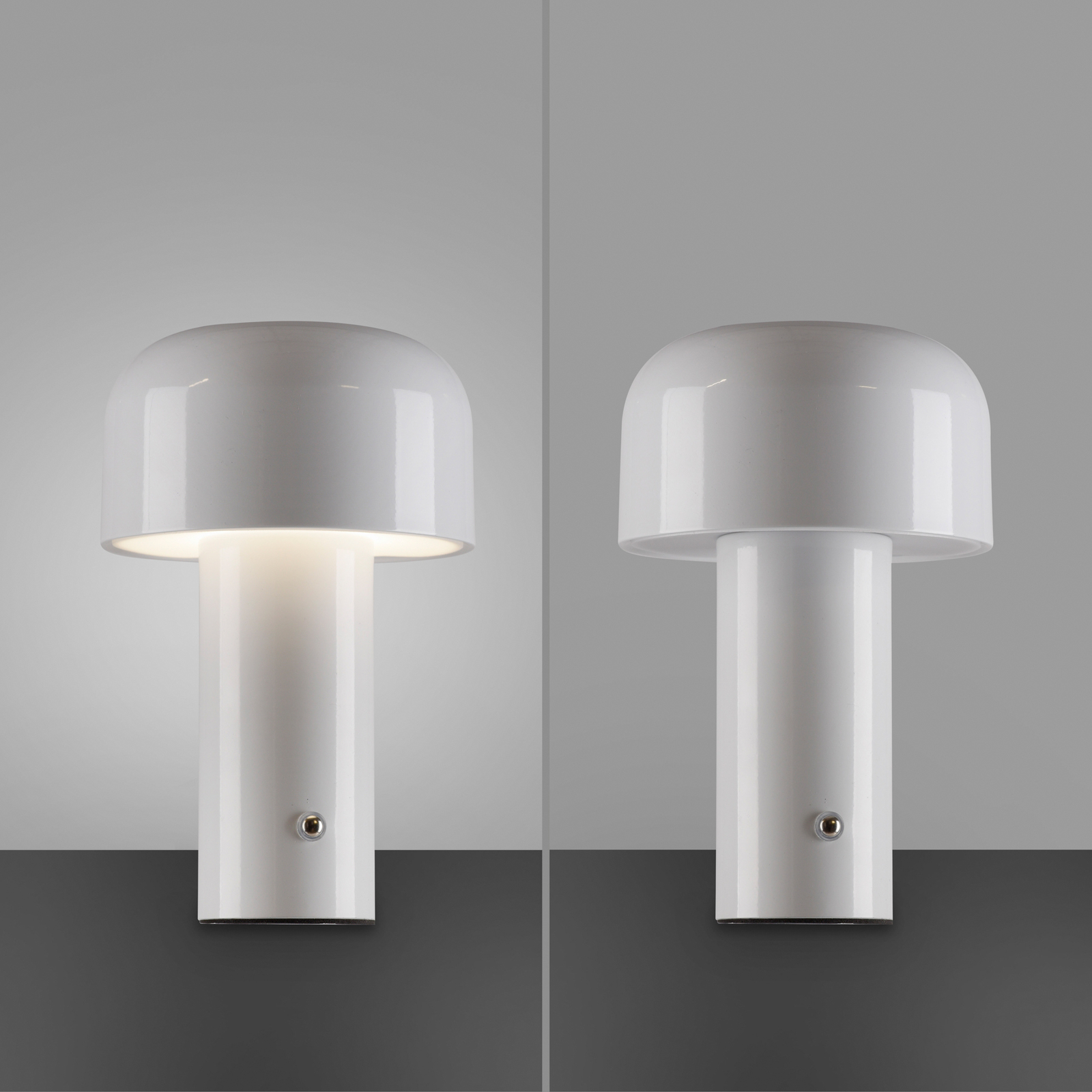JUST LIGHT. Lampe de table LED rechargeable Agnes, blanc, fer, CCT