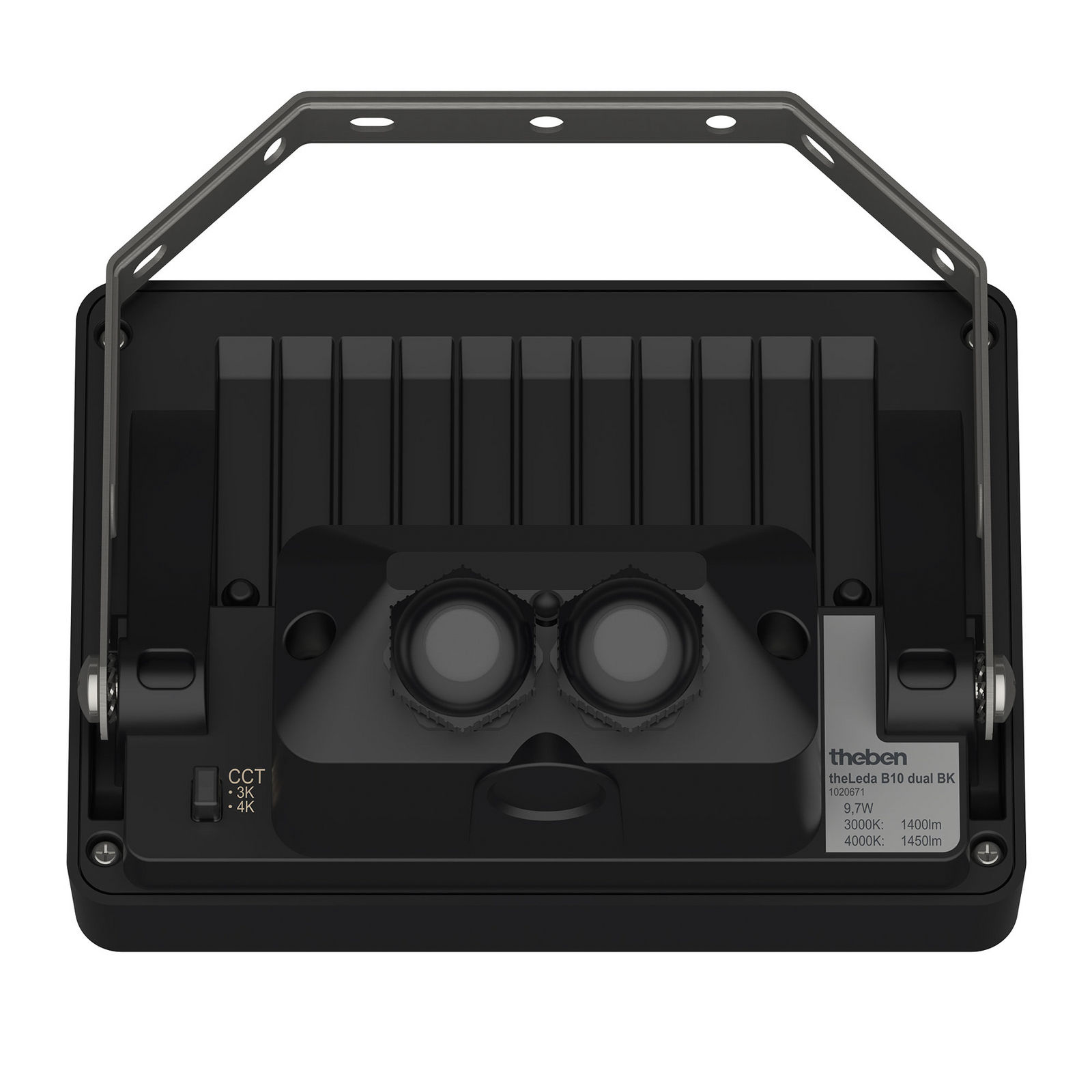 Theben LED outdoor wall spotlight theLeda B10 dual, black, IP65 Theben LED outdoor wall spotlight theLeda B10 dual, black, IP65