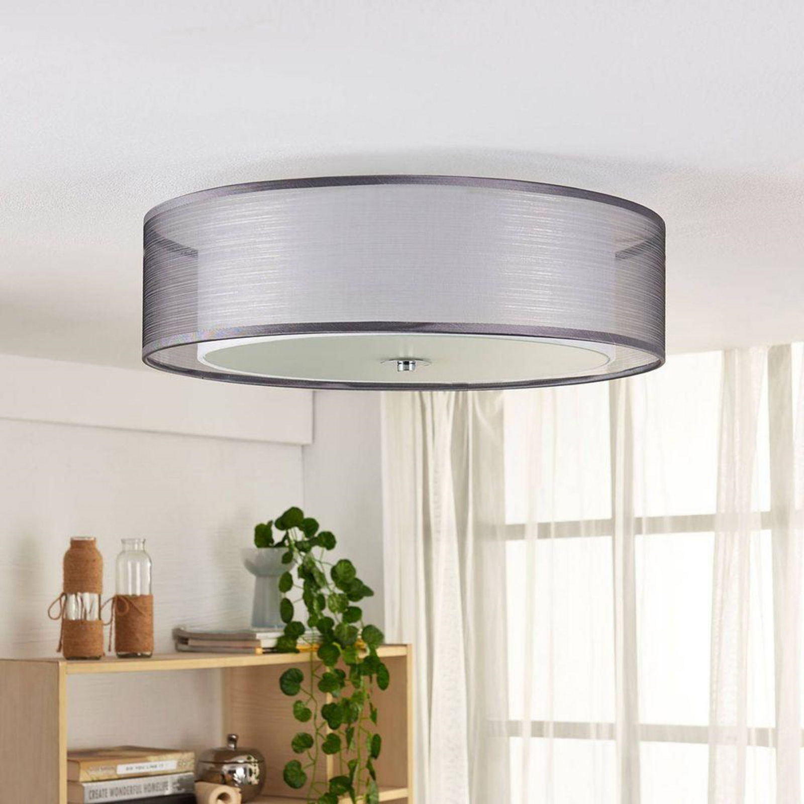 Tobia Stropní Lampa Grey/White/Chrome - Lindby