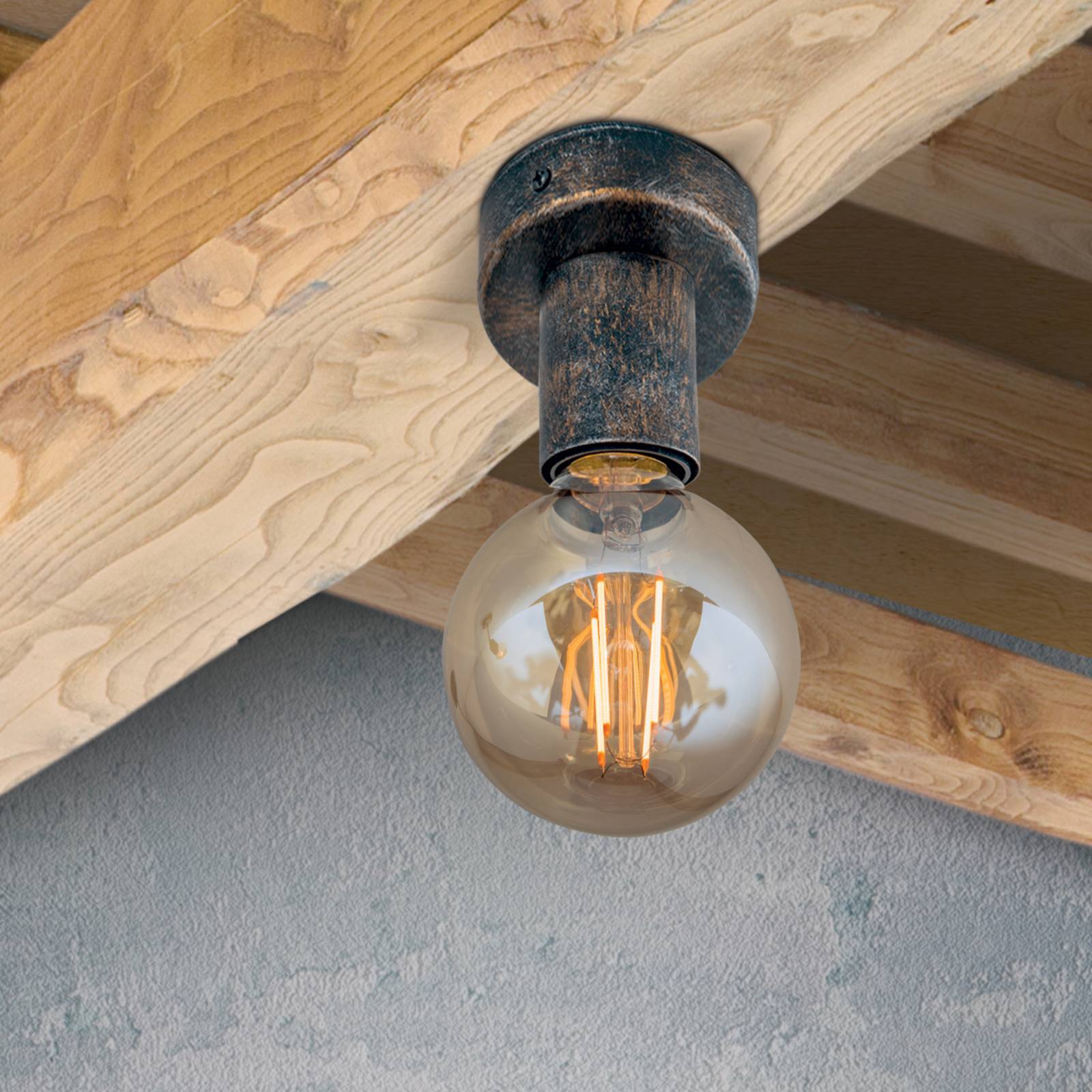 Prosta lampa sufitowa Rati w tyslu vintage
