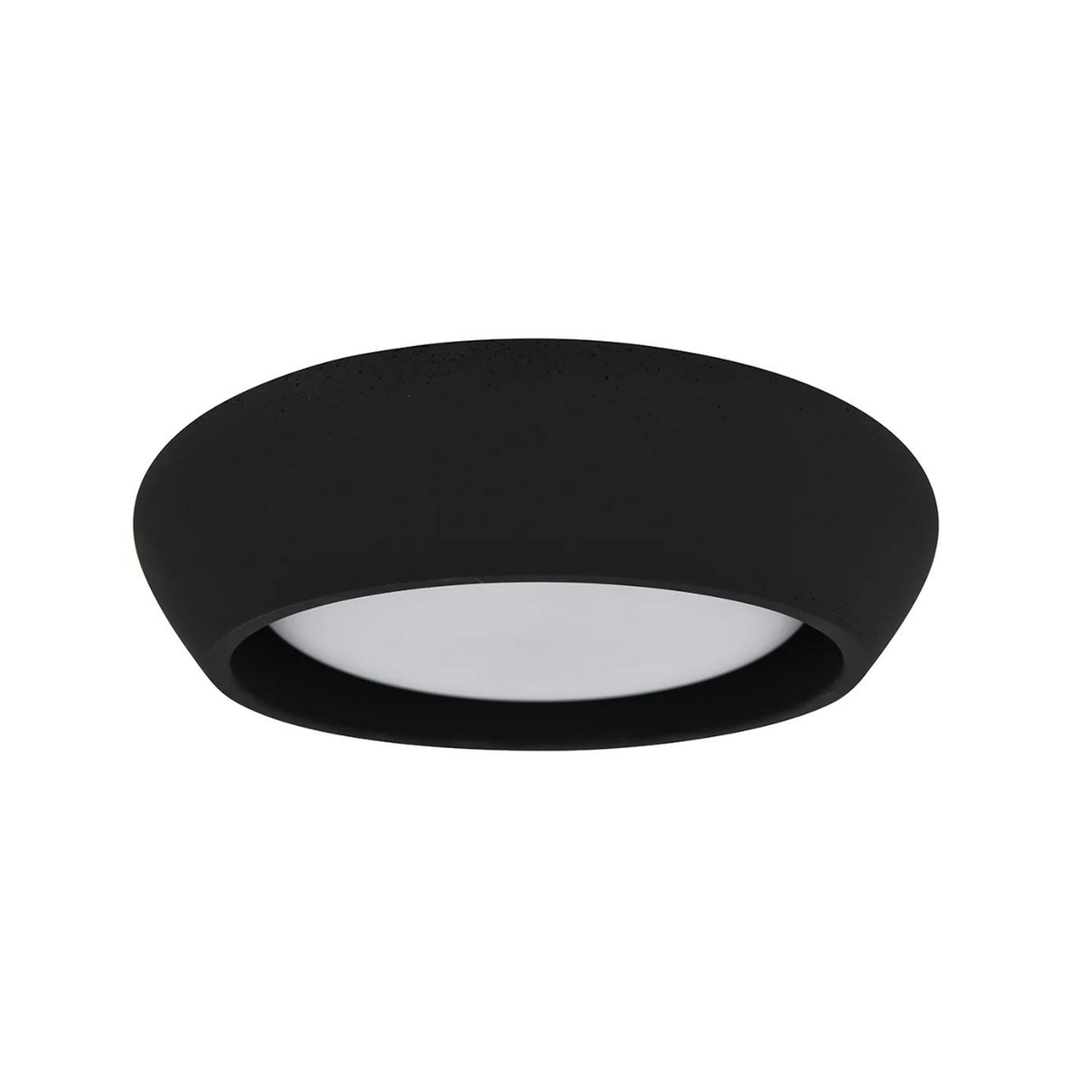 Fjord ceiling light, black, plaster, Ø 28 cm, GX53 - Beacon