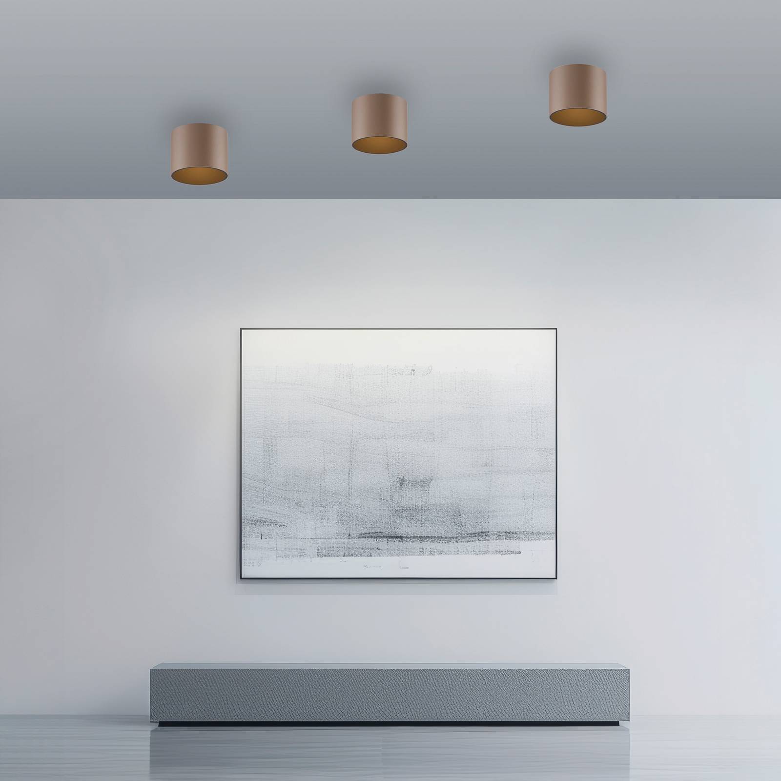 Lampa sufitowa LED do łazienki PURE Point, kolor brązowy, Ø 18 cm, IP44